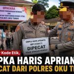 Ilustrasi gambar Polres OKU Timur memecat Bripka Haris Aprianto melalui mekanisme Pemberhentian Tidak Dengan Hormat (PTDH) setelah anggota tersebut terbukti melakukan pelanggaran berat terhadap kode etik profesi Polri. (Dok. Umbaran)